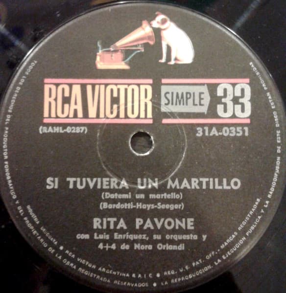 Rita Pavone — Si Tuviera Un Martillo = Datemi Un Martello