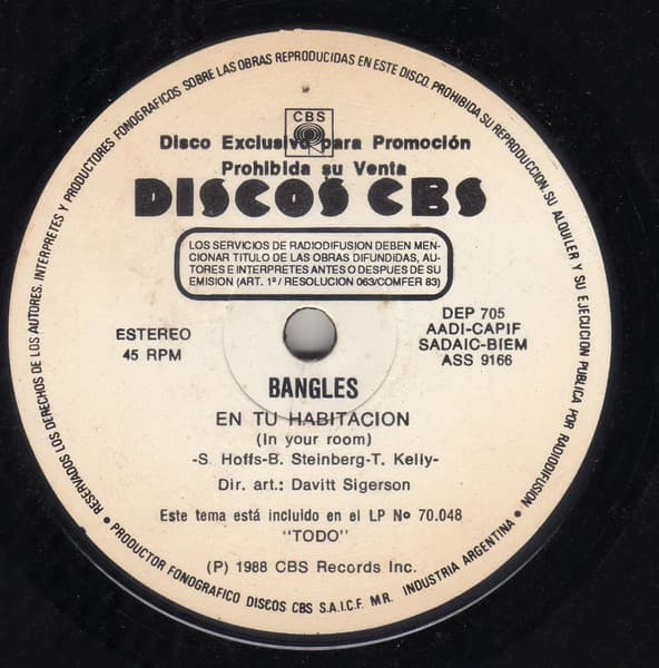Bangles — En Tu Habitación = In Your Room