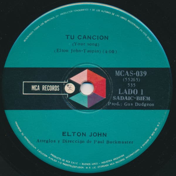 Elton John — Tu Cancion