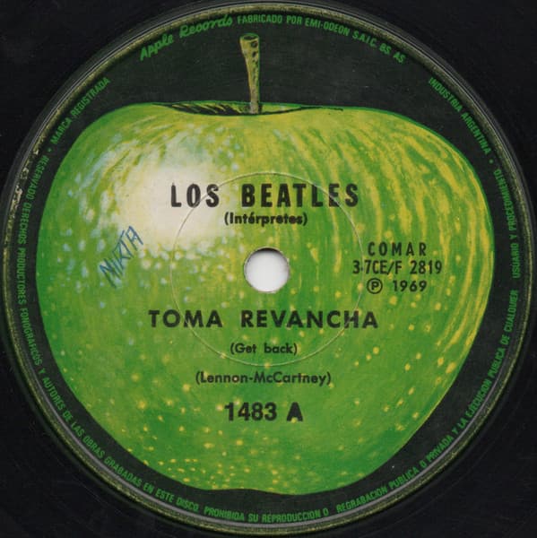 Los Beatles — Toma Revancha = Get Back / No Me Dejes Caer = Don't Let Me Down