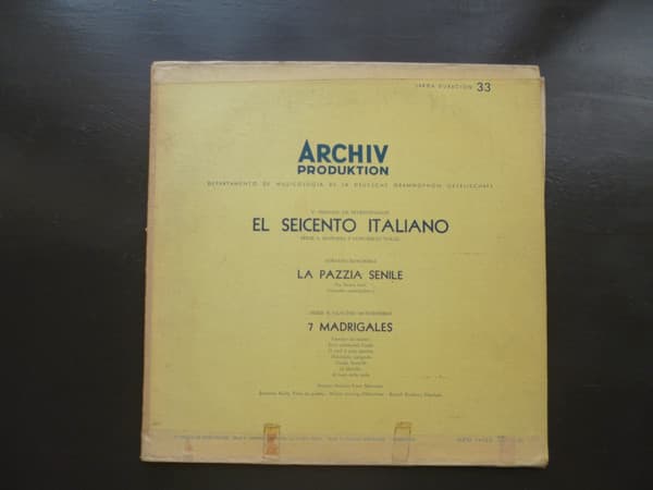 Adriano Banchieri & Claudio Monteverdi & Sestetto Italiano Luca Marenzio — La Pazzia Senile / 7 Madrigales