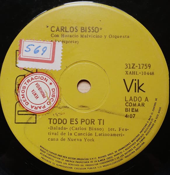 Carlos Bisso — Todo Es Por Ti / La Ultima Chance