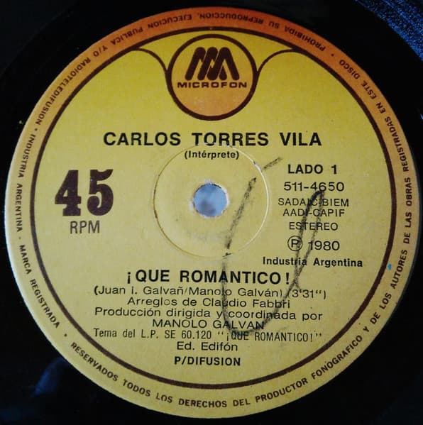 Carlos Torres Vila — Que Romantico / Dime Quien Eres Mujer