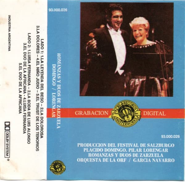 Plácido Domingo & Pilar Lorengar & Garcia Navarro — Romanzas Y Duos De Zarzuela