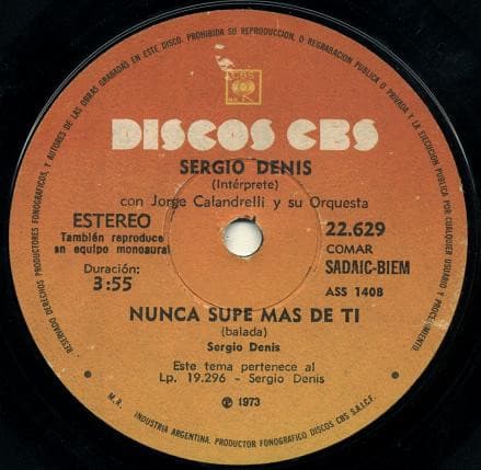 Sergio Denis — Nunca Supe Más De Ti