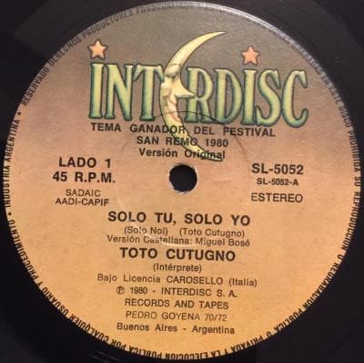 Toto Cutugno — Solo Tu, Solo Yo (Solo Noi)
