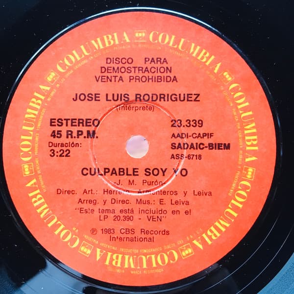 José Luis Rodríguez — Culpable Soy Yo / Himno A La Alegria