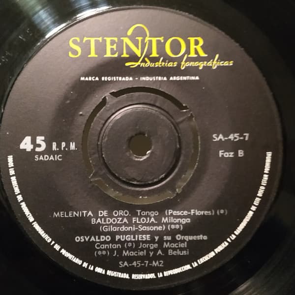 Osvaldo Pugliese Y Su Orquesta Típica — Arrabal / Con Voz Rebelde / Melenita De Oro / Baldosa Floja