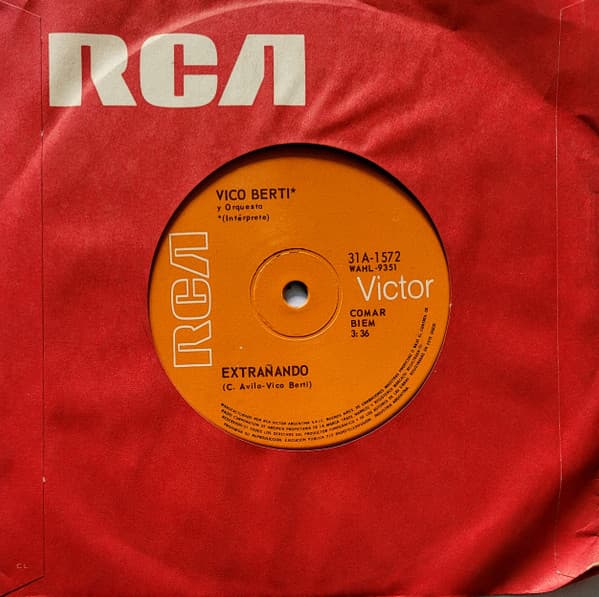 Vico Berti & Lucio Milena Y Su Orquesta — Extrañando / Buenos Aires Sin Ti