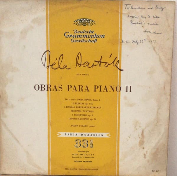 Béla Bartók & Andor Foldes — Obras Para Piano II