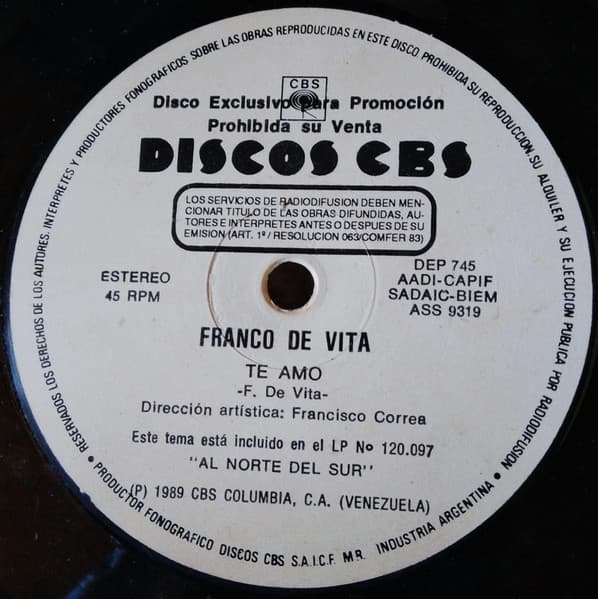 Franco De Vita — Te Amo