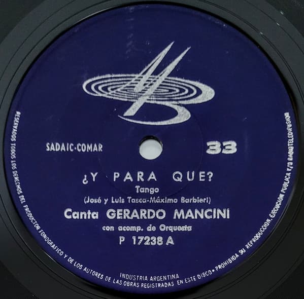 Gerardo Mancini — ¿Y Para Que? / Mi Madre Y Vos