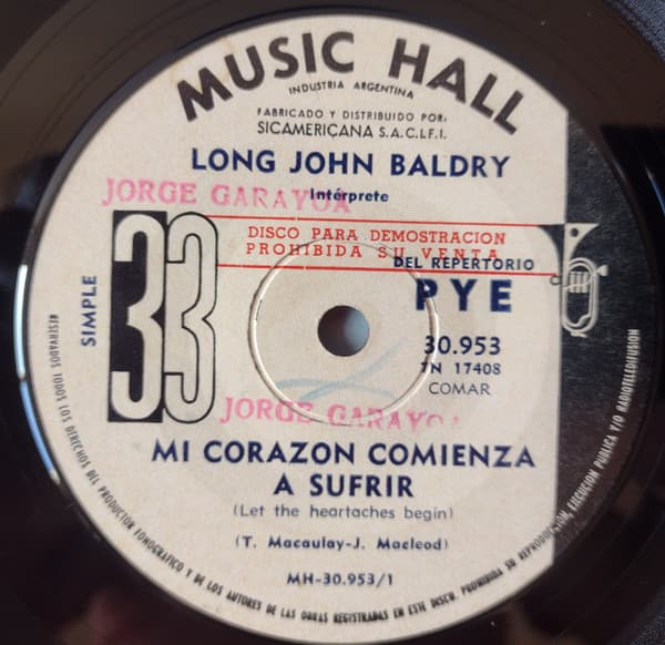 Long John Baldry — Mi Corazón Comienza A Sufrir / Oh, Dios! Has Hecho La Noche Muy Larga