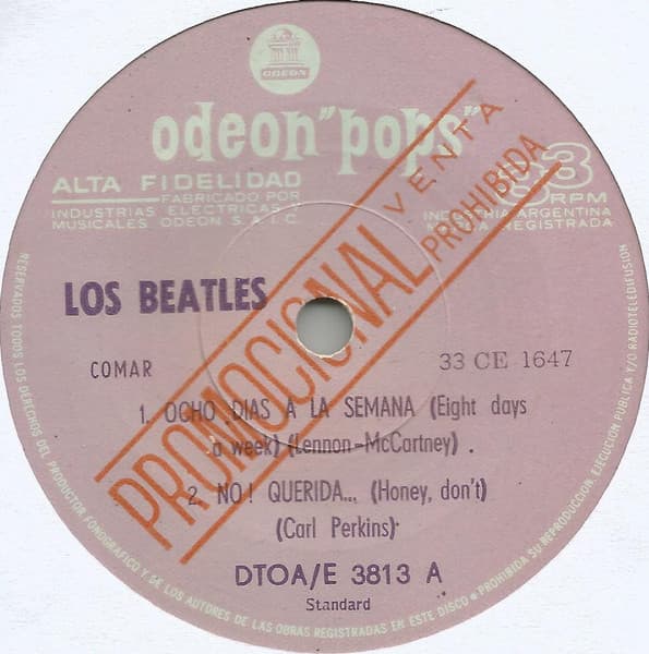 Los Beatles — Ocho Dias A La Semana = Eight Days A Week