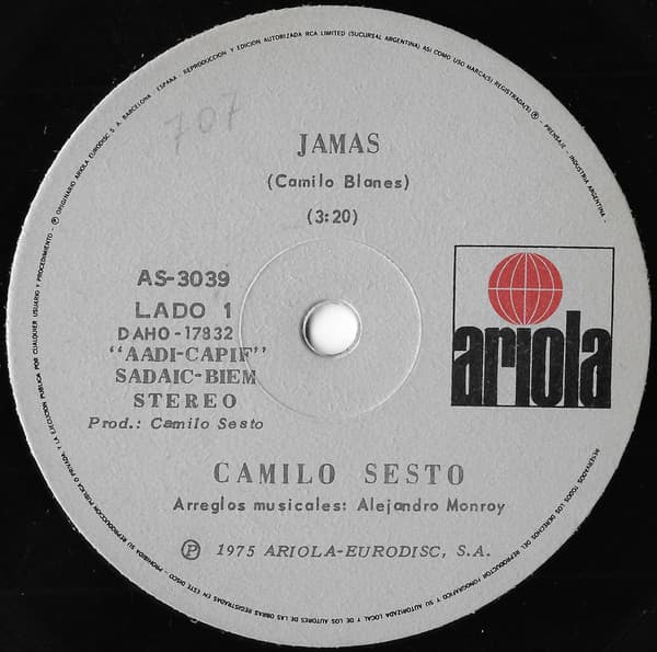 Camilo Sesto — Jamás / Amor Libre