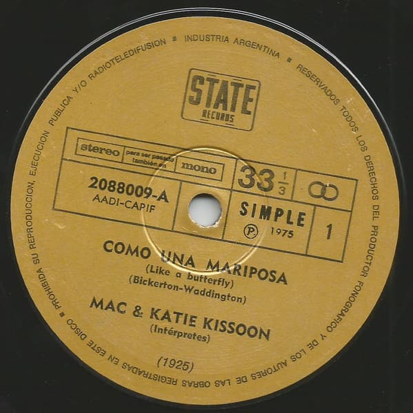 Mac & Katie Kissoon — Como Una Mariposa = Like A Butterfly / Un Día Marvilloso = A Beautiful Day