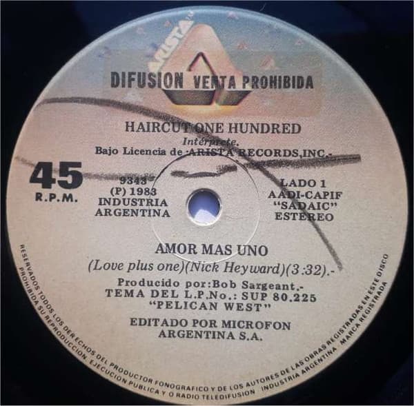 Haircut One Hundred — Amor Mas Uno = Love Plus One
