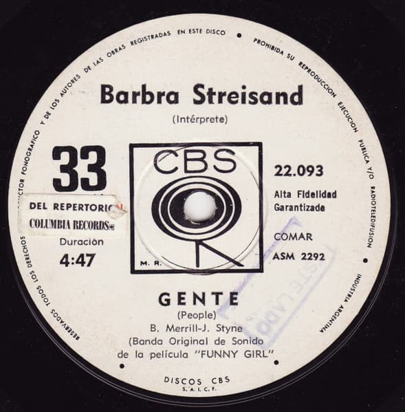 Barbra Streisand — Gente = People
