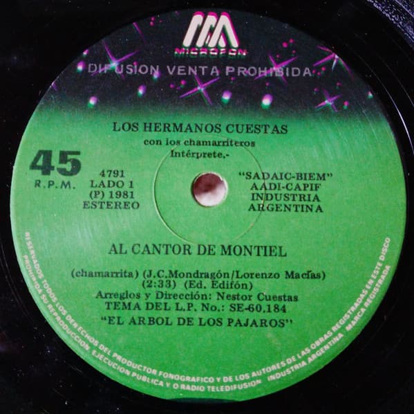 Los Hermanos Cuestas & Los Chamarriteros — Al Cantor De Montiel / Canción De Puerto Sanchez