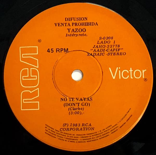Yazoo & Pat Benatar — Don't Go = No Te Vayas / Shadows Of The Night = Sombras De La Noche