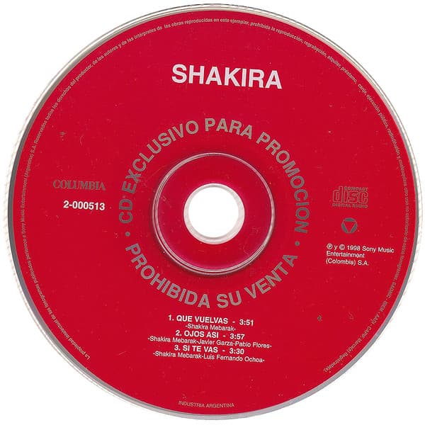 Shakira — Que Vuelvas / Ojos Así / Si Te Vas