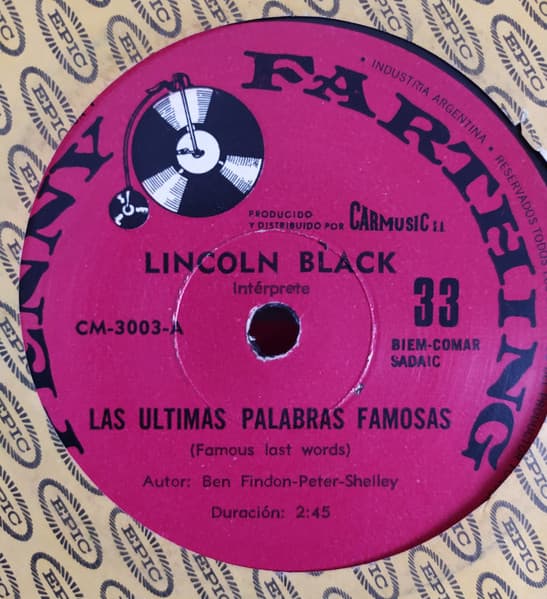 Lincoln Black — Las Ultimas Palabras Famosas / Me Elevaste Tanto