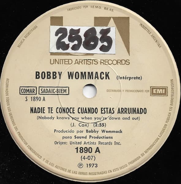 Bobby Womack — Nadie Te Conoce Cuando Estas Arruinado (Nobody Knows You When You're Down And Out)