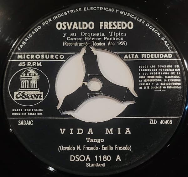 Osvaldo Fresedo Y Su Orquesta Típica — Vida Mia / Adios Muchachos