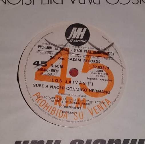 Los Jaivas — Sube A Nacer Conmigo Hermano / Águila Sideral