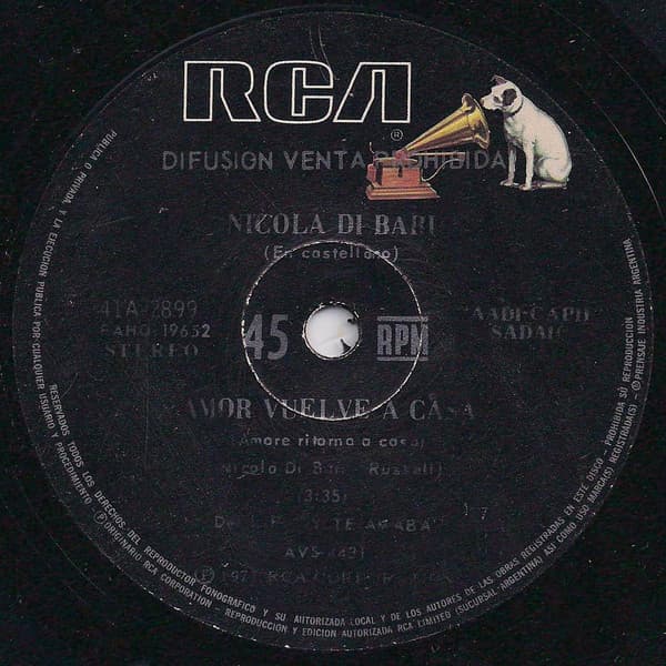 Nicola Di Bari — Amor Vuelve A Casa / Bella Y Más