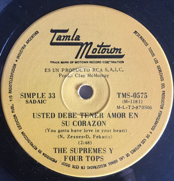 The Supremes & Four Tops — You Gotta Have Love In Your Heart / I'm Glad About It