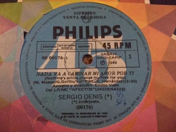 Sergio Denis — Nada Va A Cambiar Mi Amor Por Ti (Nothing's Gonna Change My Love For You) / Todavia Siento Que Nos Queda Tiempo
