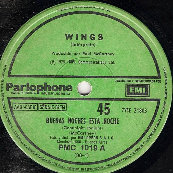 Wings — Buenas Noches Esta Noche (Goodnight Tonight)