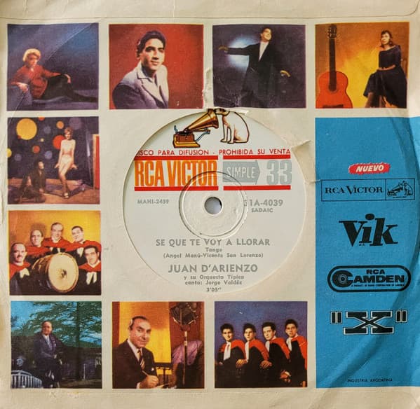 Juan D'Arienzo Y Su Orquesta Típica — Se Que Te Voy A Llorar / Paciencia
