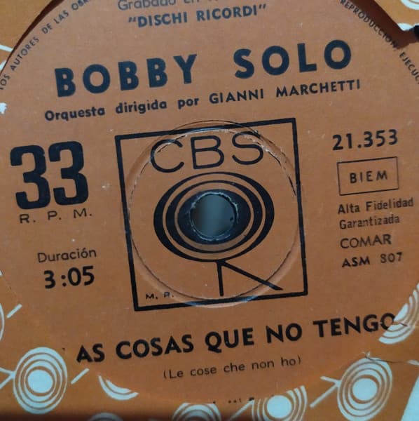 Bobby Solo — Si Lloras, Si Ries / Las Cosas Que No Tengo