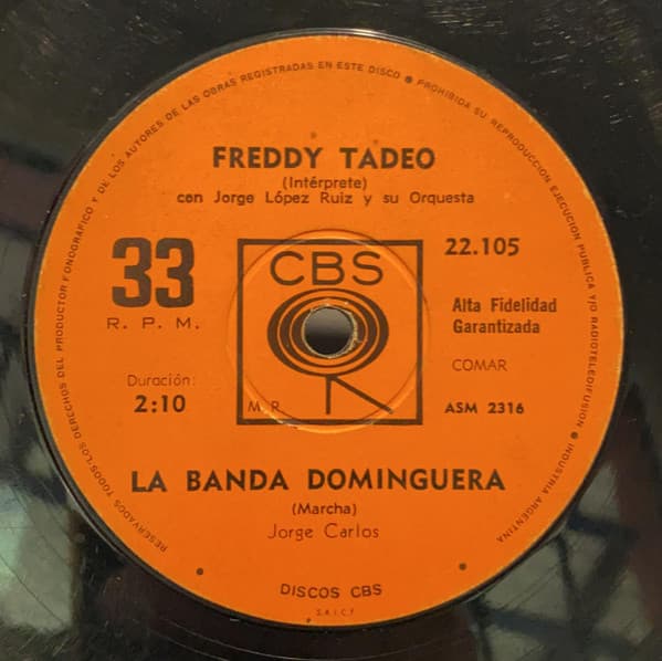 Freddy Tadeo — La Banda Dominguera / Cuca Maruca