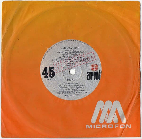 Amanda Lear — Igual = Egal / Hecho En Francia = Made In France