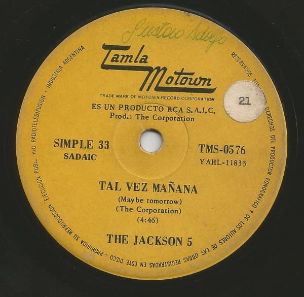 The Jackson 5 — Tal Vez Mañana (Maybe Tomorrow) / Honey Chile