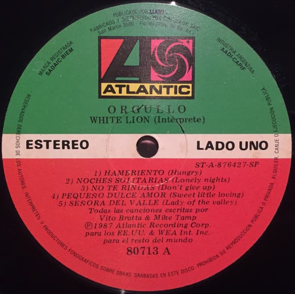 White Lion — Orgullo
