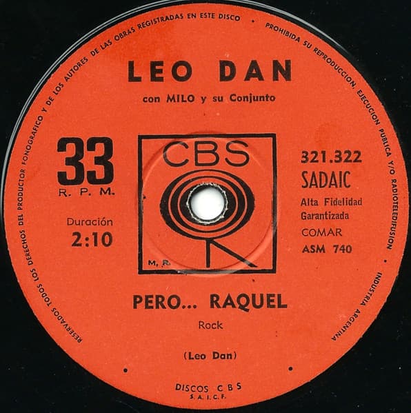 Leo Dan & Milo Y Su Conjunto — Pero... Raquel / A La Sombra De Mi Mama