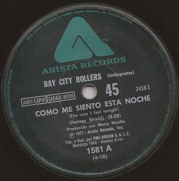 Bay City Rollers — Como Me Siento Esta Noche = The Way I Feel Tonight