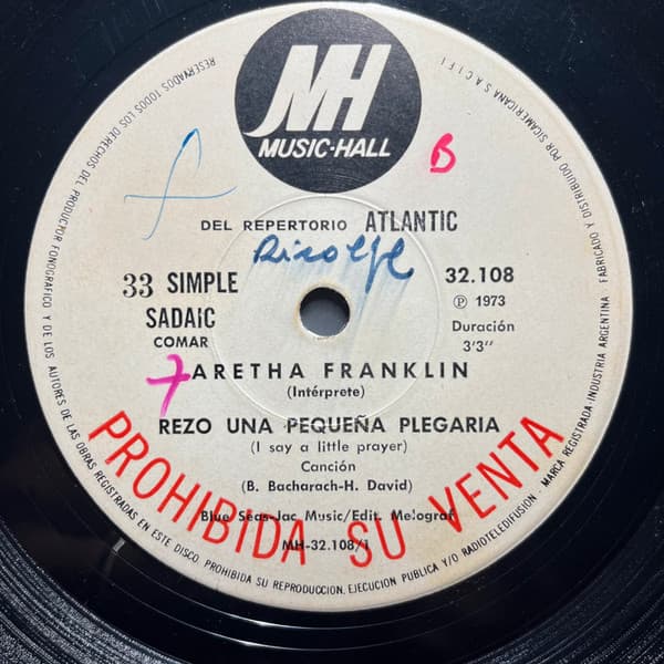 Aretha Franklin & Percy Sledge — Rezo Una Pequeña Plegaria / Cuando Un Hombre Ama A Una Mujer