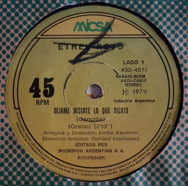 Ethel Rojo — Déjame Decirte Lo Que Siento / Y Yo Estaré Por Tu Amor A La Espera