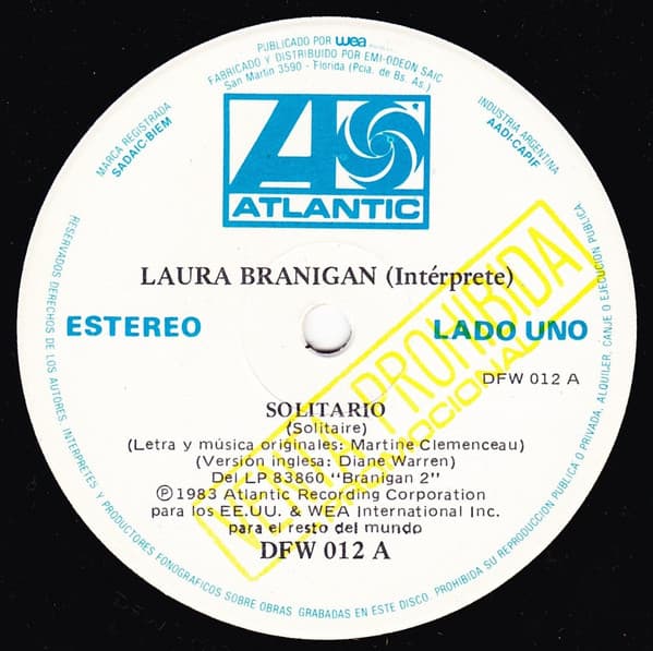 Laura Branigan & Twisted Sister — Solitaire / We're Not Gonna Take It