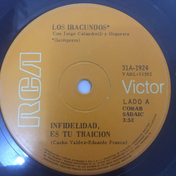 Los Iracundos & Jorge Calandrelli Y Orquesta — Infidelidad Es Tu Traición / Millonario, Pobre Millonario