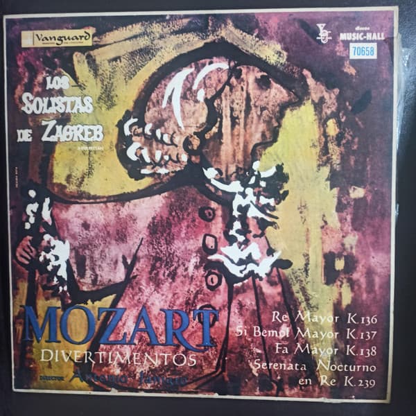 Mozart & Los Solistas De Zagreb & Antonio Janigro — Divertimentos - D, K.136, B Flat, K.137 And F, K.138 / Serenata Notturno In D, K.239