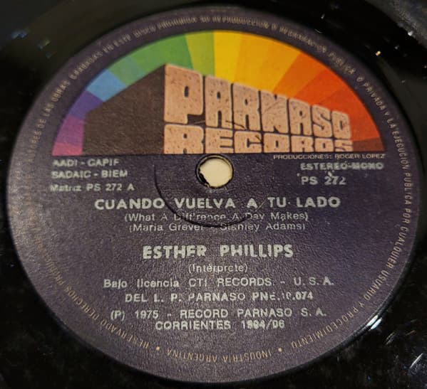 Esther Phillips — Cuando Vuelva A Tu Lado = What A Diff'rence A Day Makes / Gira Y Mírame = Turn Around, Look At Me