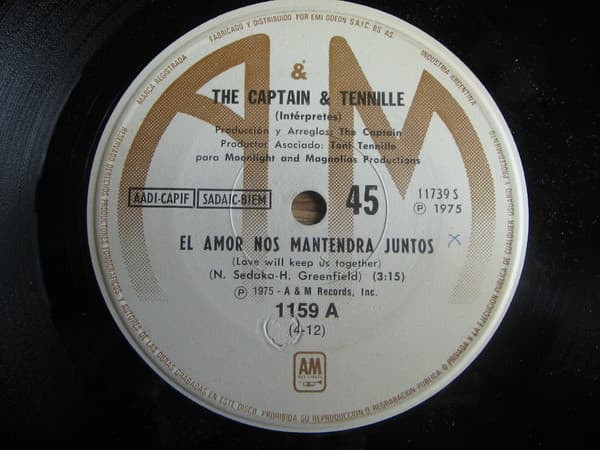 The Captain & Tennille — El Amor Nos Mantendra Juntos = Love Will Keep Us Together