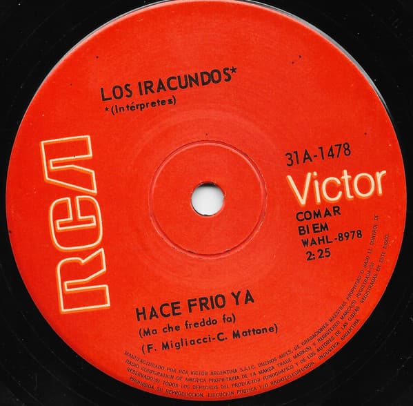 Los Iracundos — Hace Frio Ya (Ma Che Freddo Fa)