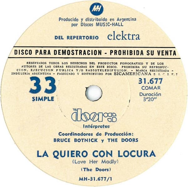 The Doors — La Quiero Con Locura = Love Her Madly